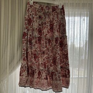 Floral Red and White Women's Skirt
